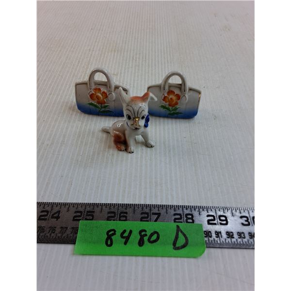 (3) Vintage Ceramic Ornaments from Occupied Japan