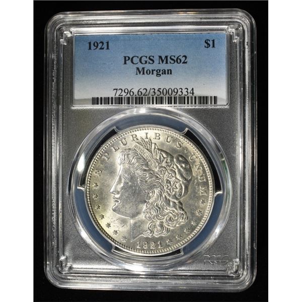 1921 MORGAN DOLLAR PCGS MS-62