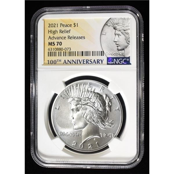2021 PEACE DOLLAR NGC MS-70 ADVANCED REALEASE