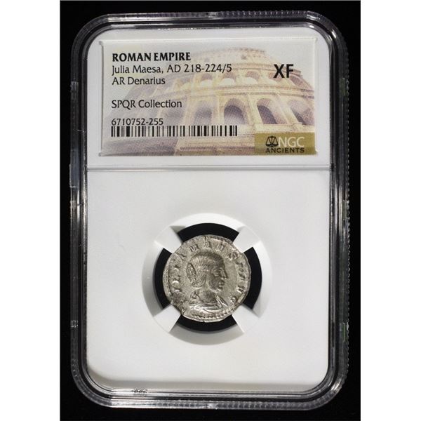 AD 218-224/5 JULIA MAESA, AR DENARIUS NGC XF