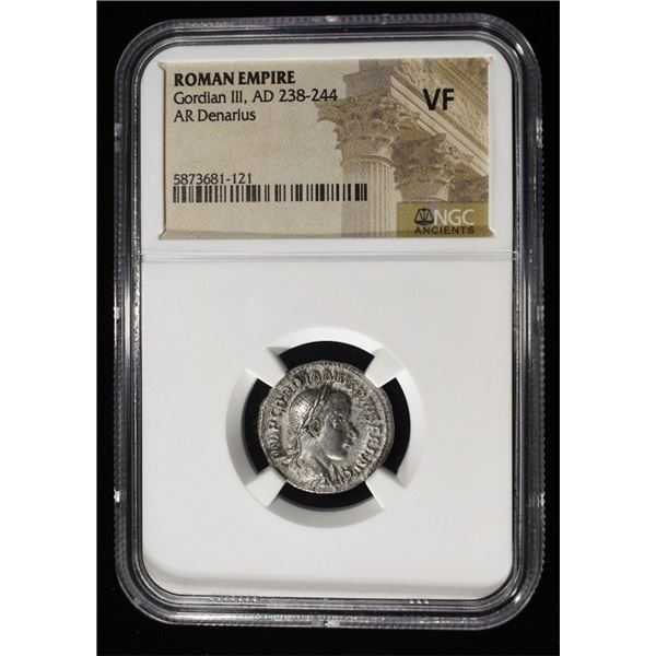 AD 238-244 GORDIAM III, AR DENARIUS NGC VF