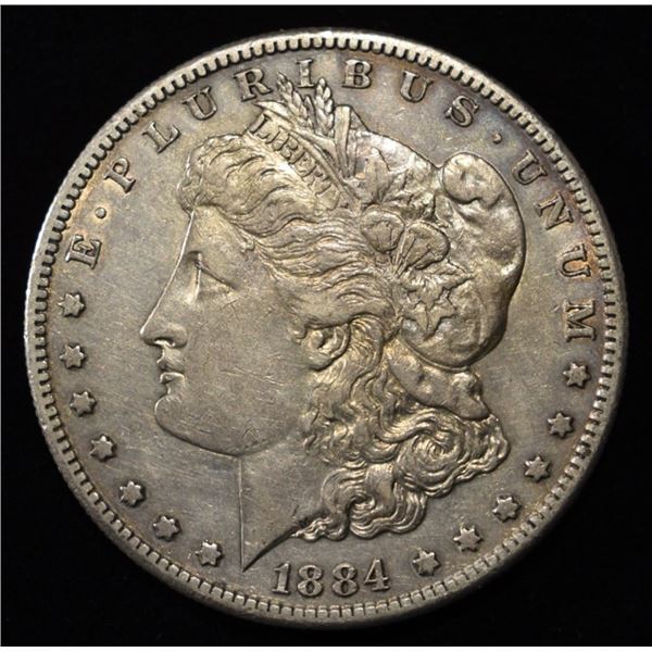 1884-S  MORGAN DOLLAR AU