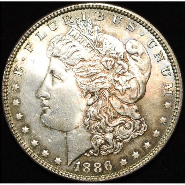 1886 MORGAN DOLLAR CH BU COLOR