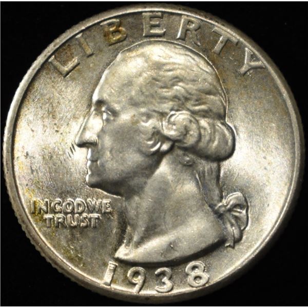 1938 WASHINGTON QUARTER GEM BU