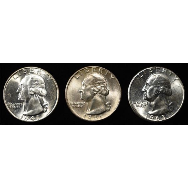 1941, 41-D, 63 WASHINGTON QUARTES CH BU