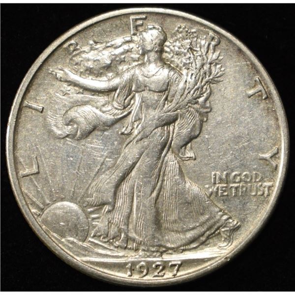 1927-S WALKING LIBERTY HALF DOLLAR AU
