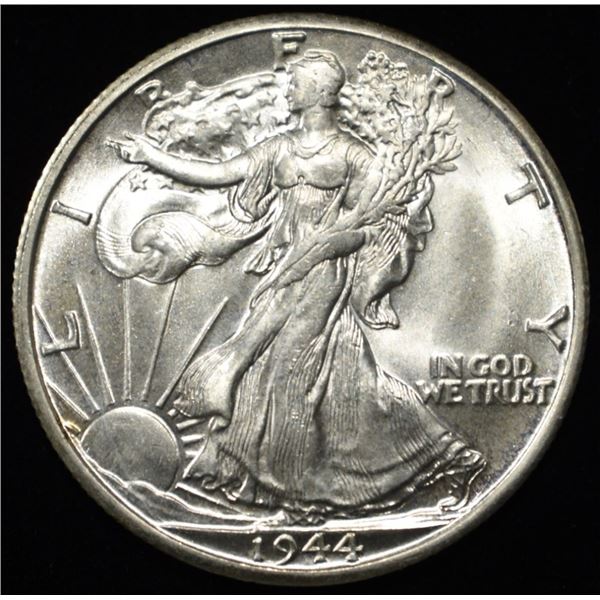 1944-D WALKING LIBERTY HALF DOLLAR GEM BU