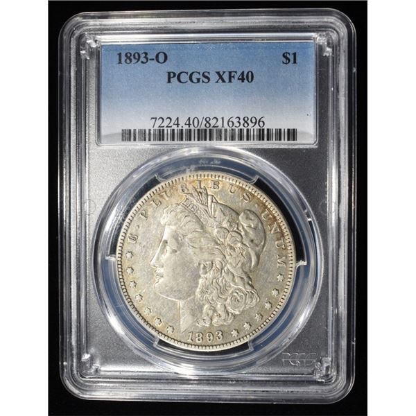 1893-O MORGAN DOLLAR PGCS XF40