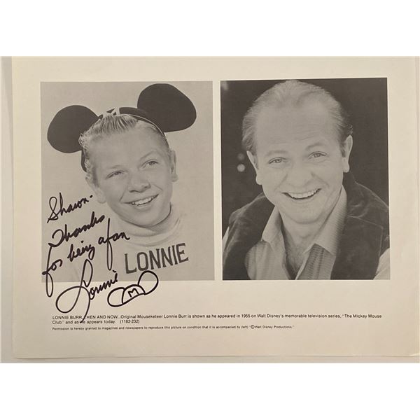 Mouseketeer Lonnie Burr signed photo