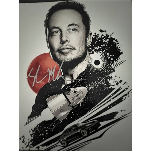 Elon Musk signed photo