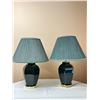 Image 1 : Pair of Emerald Green Table Lamps