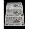 Image 2 : Uncut Sheet of Canadian $2 Bank Notes