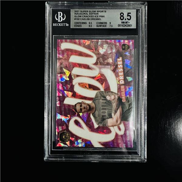 2021 Super Glow Caeleb Dressel - Cracked Ice Pink #102 (BGS 8.5)