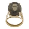 Image 7 : Handmade 14K Rose Gold Large Oval Smoky Quartz Solitaire Wire Work Cocktail Ring