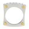 Image 6 : 14k TT Gold 0.60 ctw Round Channel Diamond Matte Squared Screw Double Band Ring