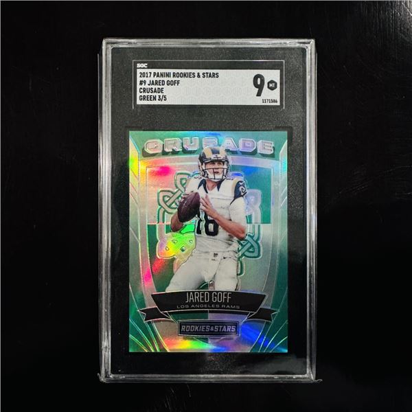2017 Panini Rookies & Stars Jared Goff - Crusade Green /5 (SGC 9)