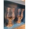 Image 3 : Brass & Glass Hurricane Candle Holders A
