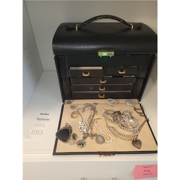 Costume Jewelry & Box A