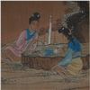 Image 4 : Chinese Watercolor Painting on Silk, Scene of Two Women with Blossoms