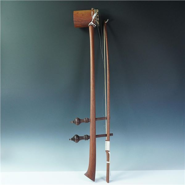 Chinese Erhu Spike Fiddle with Snake Skin Resonator