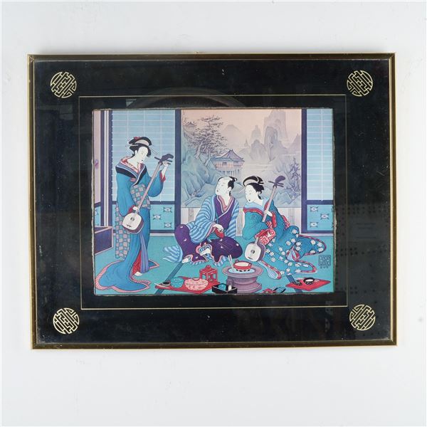 Page Wood Print, Geisha Scene