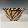 Image 1 : Stoneware Salt Glazed Tiger Pattern Bowl, Signed Robin