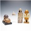 Image 3 : 4pc Egyptian Style Figures, Pharaohs, Sphinx and Pyramid