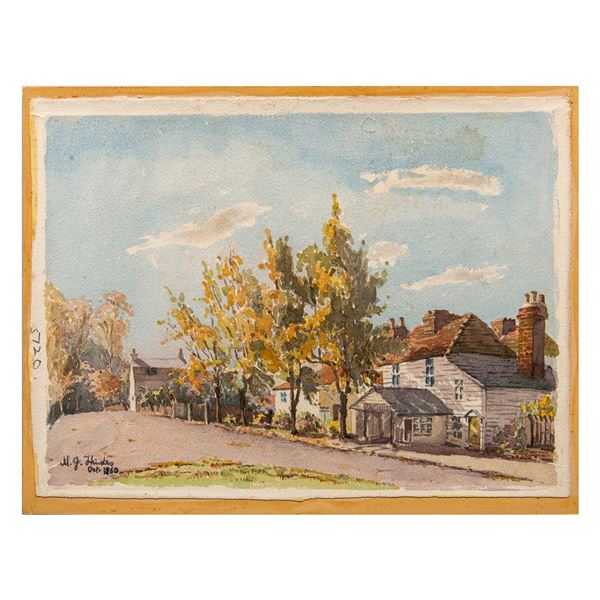 M.G. Hindes Watercolor on Paper Painting, Signed