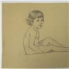 Image 4 : Original Graphite Drawing on Paper, Nude of a Sitting Girl