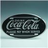 Image 1 : Coca Cola Oval Metal Sign, Please Pay When Served