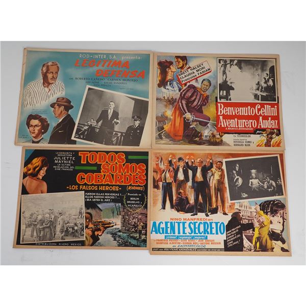 4pc Vintage Spanish-Language Lobby Cards - Mid-Century Films