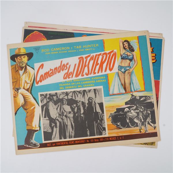 4pc Vintage Mexican Lobby Cards, Action & Adventure Films