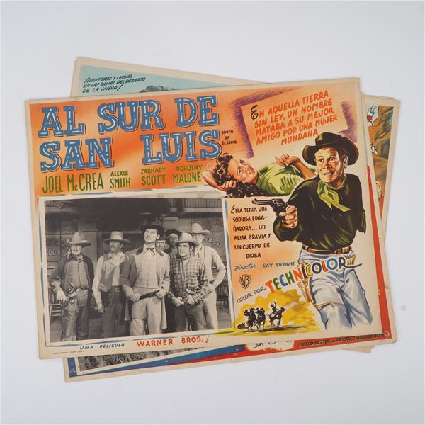 4pc Vintage Spanish-Language Movie Lobby Cards, Mixed Genre