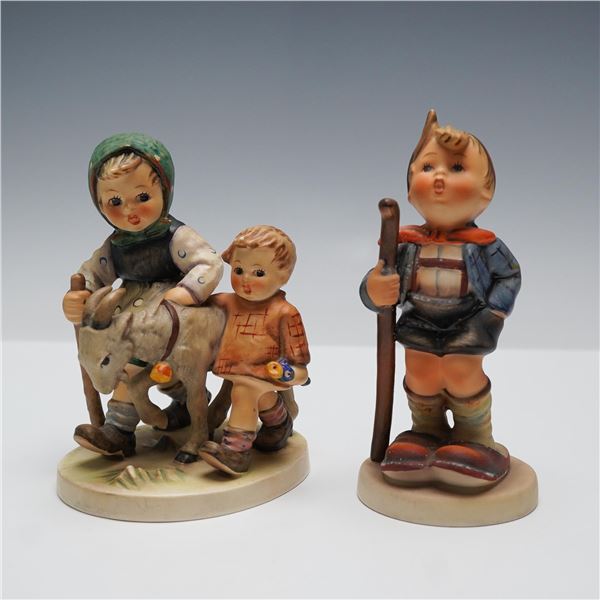 2pc Goebel Hummel Figurines, Little Hiker & Homeward Bound
