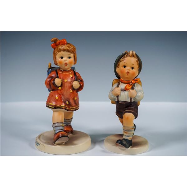 2pc Goebel Hummel Figurines, The Kindergartner & School Boy
