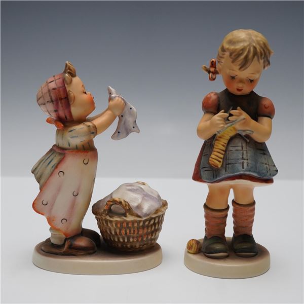2pc Goebel Hummel Figurines, Wash Day and Stitch in Time