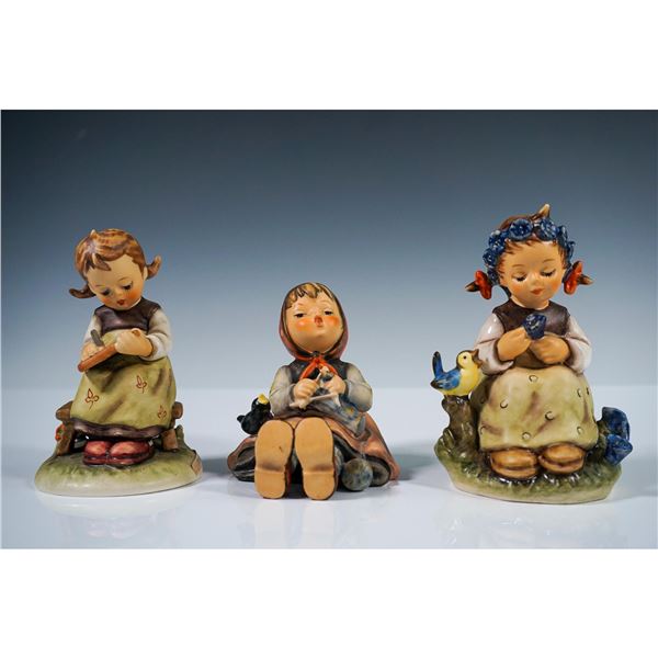 3pc Goebel Hummel Figurines, Happy Pastime, Botanist & Busy Student