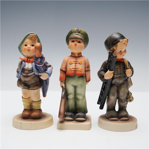 3pc Goebel Hummel Figurines, Soldier Boy, Chimney Sweep, Home from Market