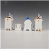 Image 2 : 4pc Occupied Japan Miniature Porcelain Clock Figurines