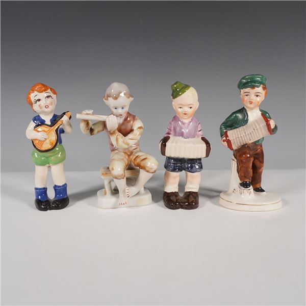 4pc Occupied Japan Porcelain Musicians Figurines