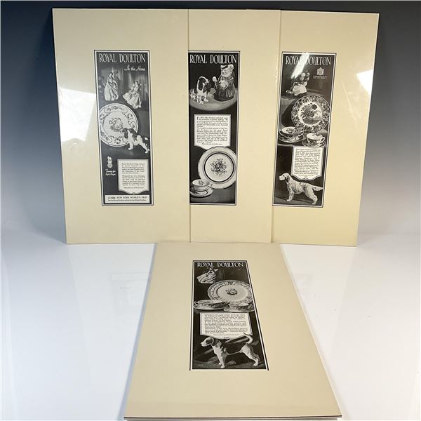 4pc Vintage Royal Doulton Black & White Advertising Prints