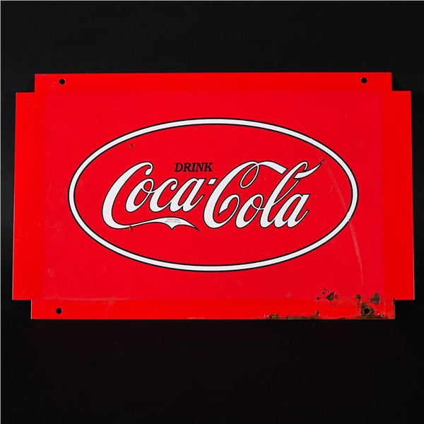 Coca-Cola Tin Advertising Sign, Drink Coca-Cola Logo