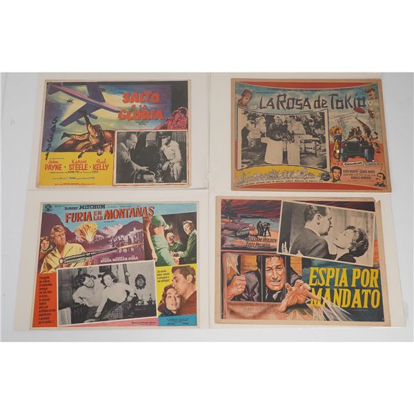 4pc Vintage Spanish-Language Lobby Cards, Action and Drama Films