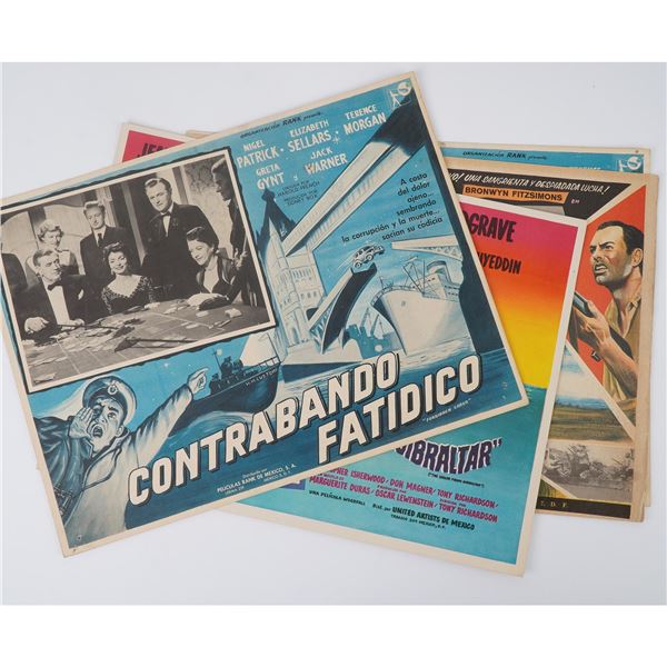 4pc Vintage Mexican Lobby Cards, British and International Crime & Drama