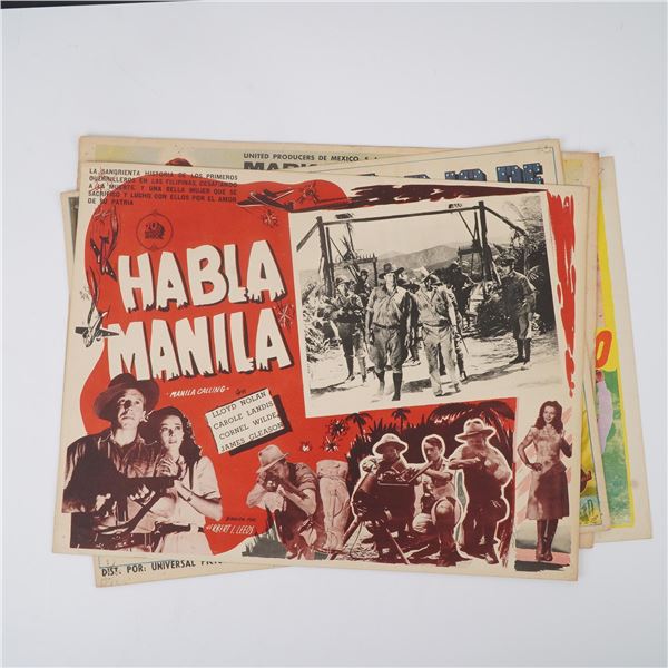 4pc Vintage Mexican Lobby Cards, Action & Historical Drama