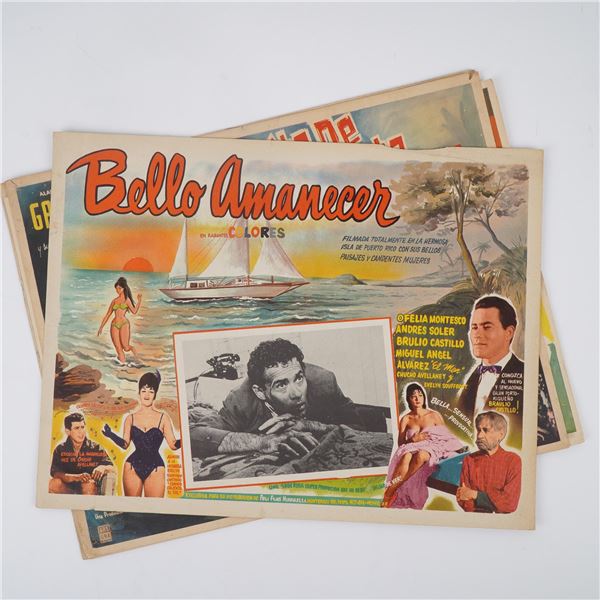 4pc Spanish-Language World Movie Lobby Cards, Mixed Genre