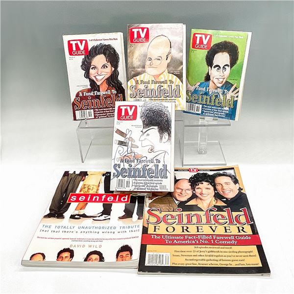 5pc Seinfeld TV Series Memorabilia Books, TV Guides