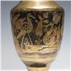 Image 3 : Solid Brass Vase, Engraved Bird and Floral Motif