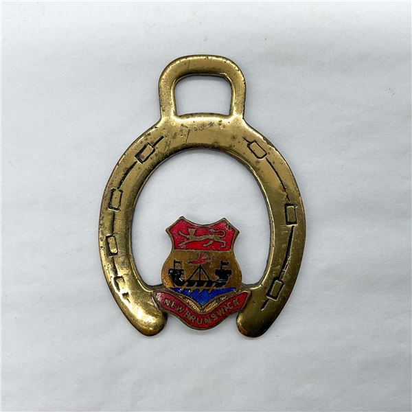 English New Brunswick Brass and Enamel Watch Fob