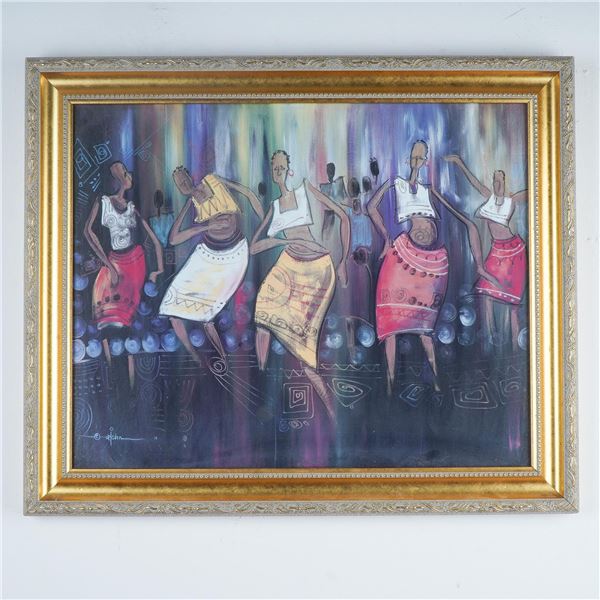 Buchi Upjohn, Framed Color Print on Paper, African Dancers